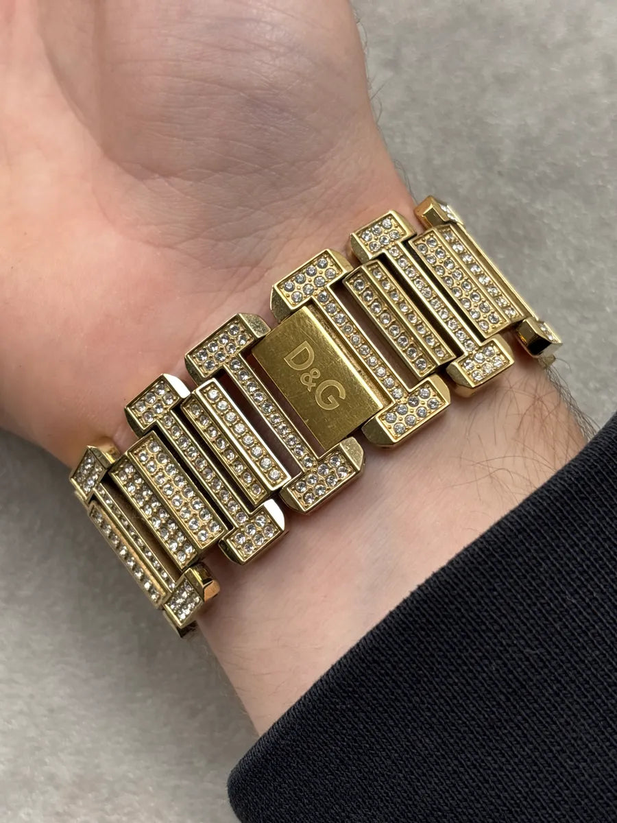 2000s Dolce & Gabbana Gold Stainless Steel Embellished Bracelet Watch NzzxTCdo 2