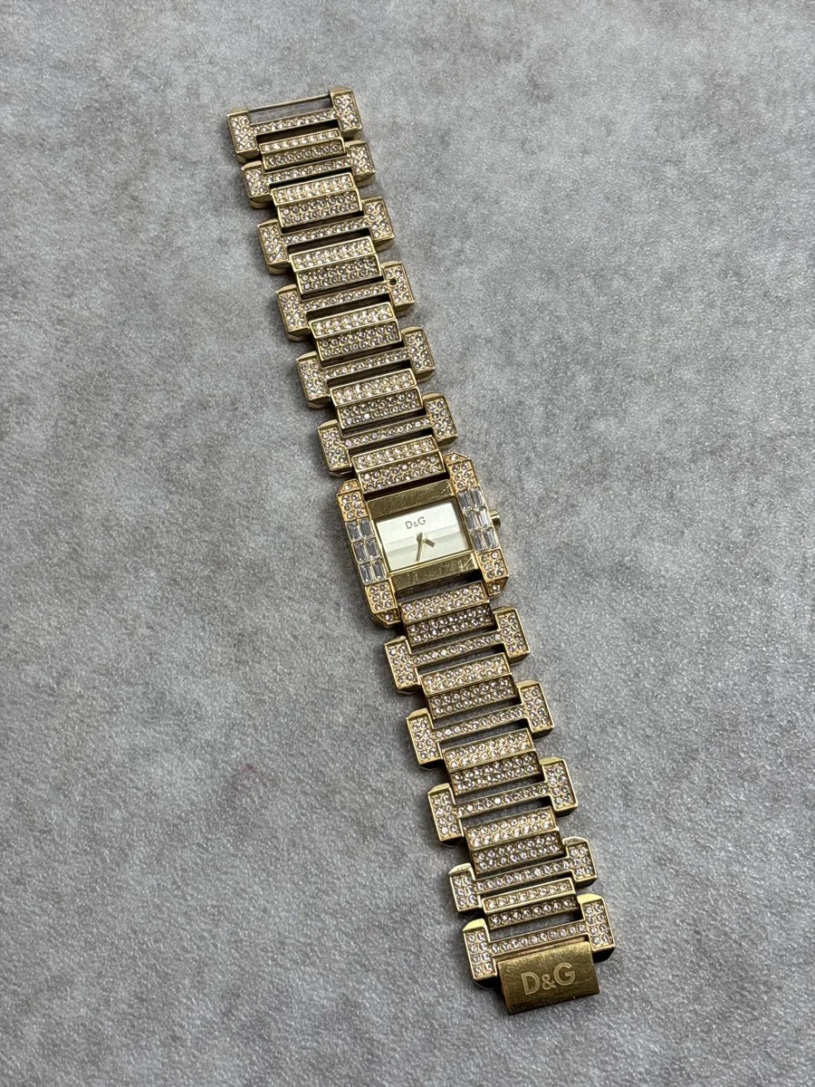 2000s Dolce & Gabbana Gold Stainless Steel Embellished Bracelet Watch NzzxTCdo 3