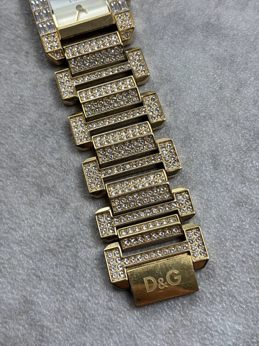 2000s Dolce & Gabbana Gold Stainless Steel Embellished Bracelet Watch NzzxTCdo 6