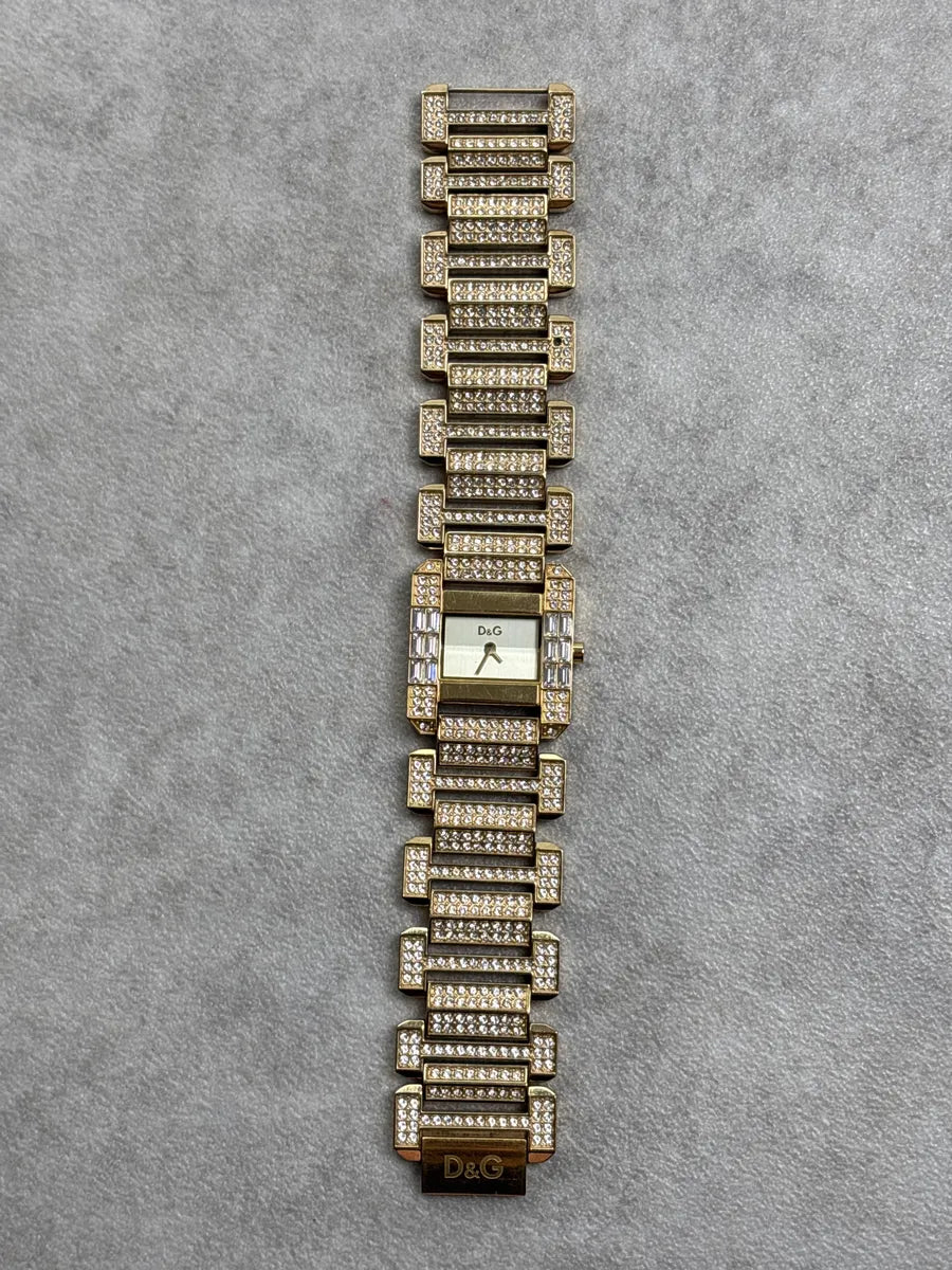 2000s Dolce & Gabbana Gold Stainless Steel Embellished Bracelet Watch NzzxTCdo 0