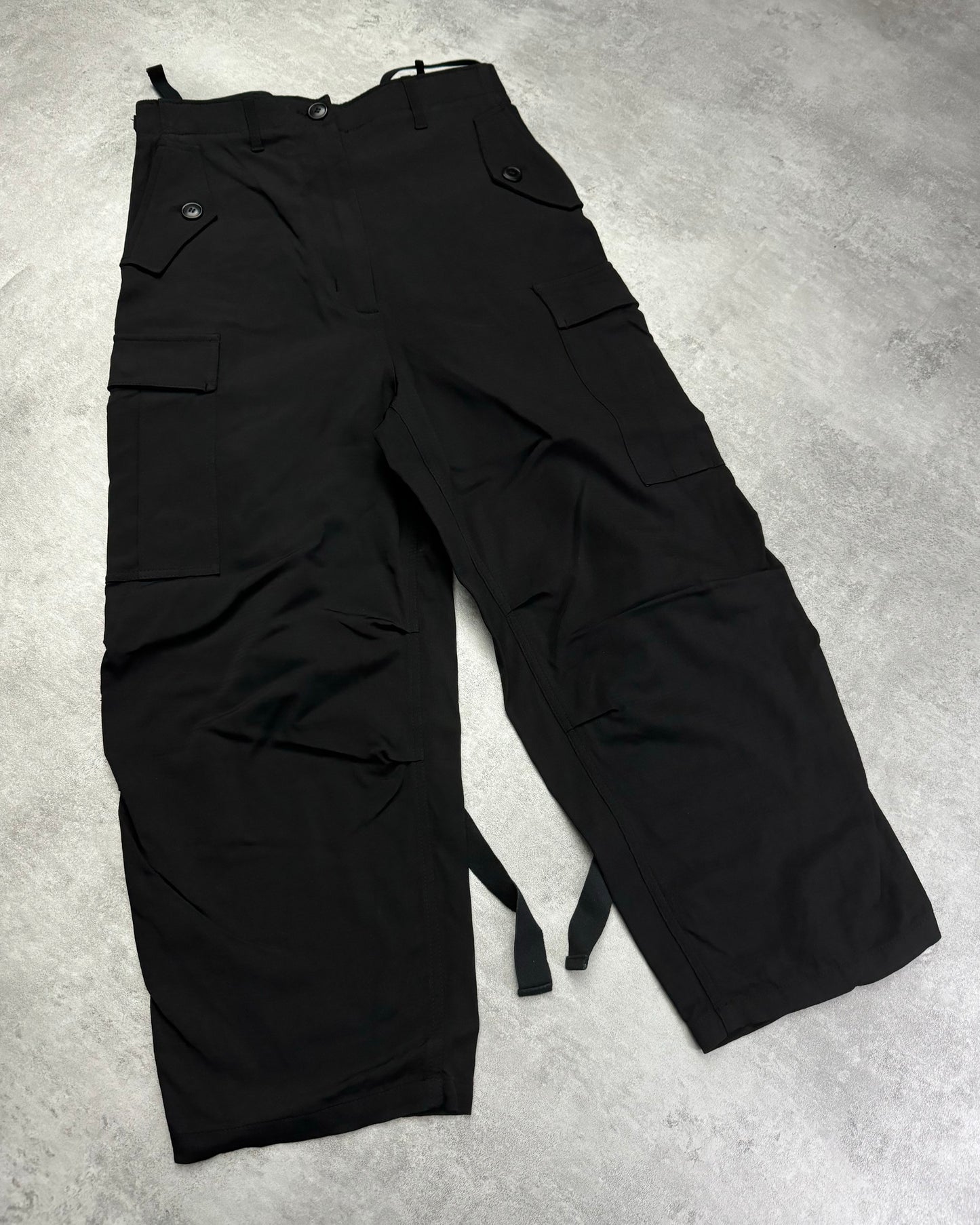 SS2019 Givenchy Sample Black Loose Bondage Cargo Tactical Pants (S) - 10