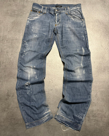 SS2006 Dolce & Gabbana Distressed Relaxed Denim Jeans (L) - 1