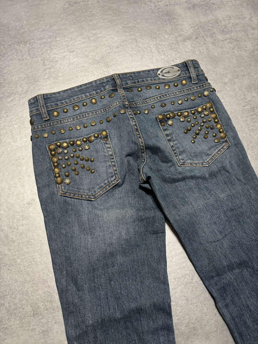 SS2008 Cavalli Studded Sun Faded Denim Jeans (S/M) - 5