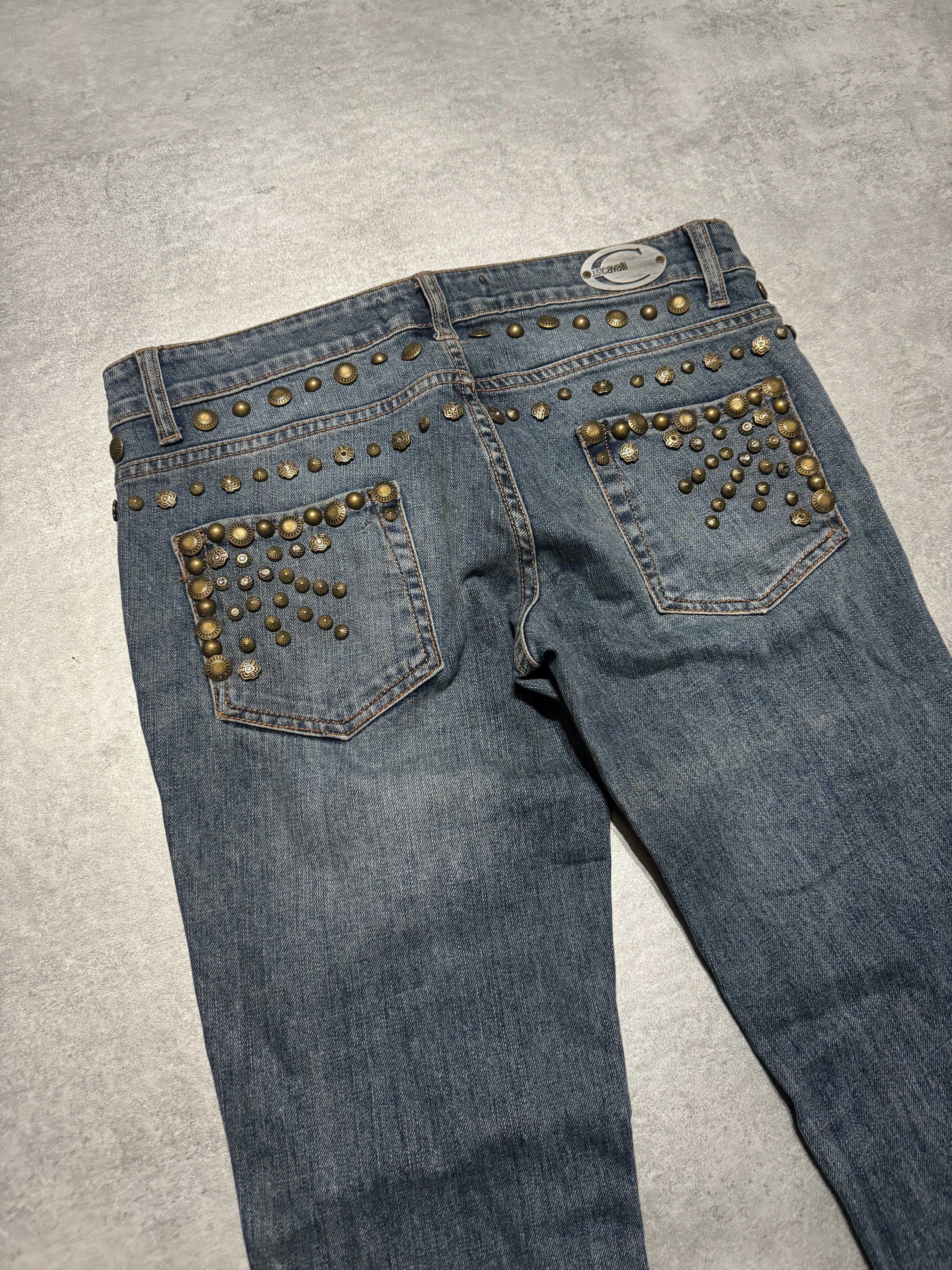 SS2008 Cavalli Studded Sun Faded Denim Jeans (S/M) - 5