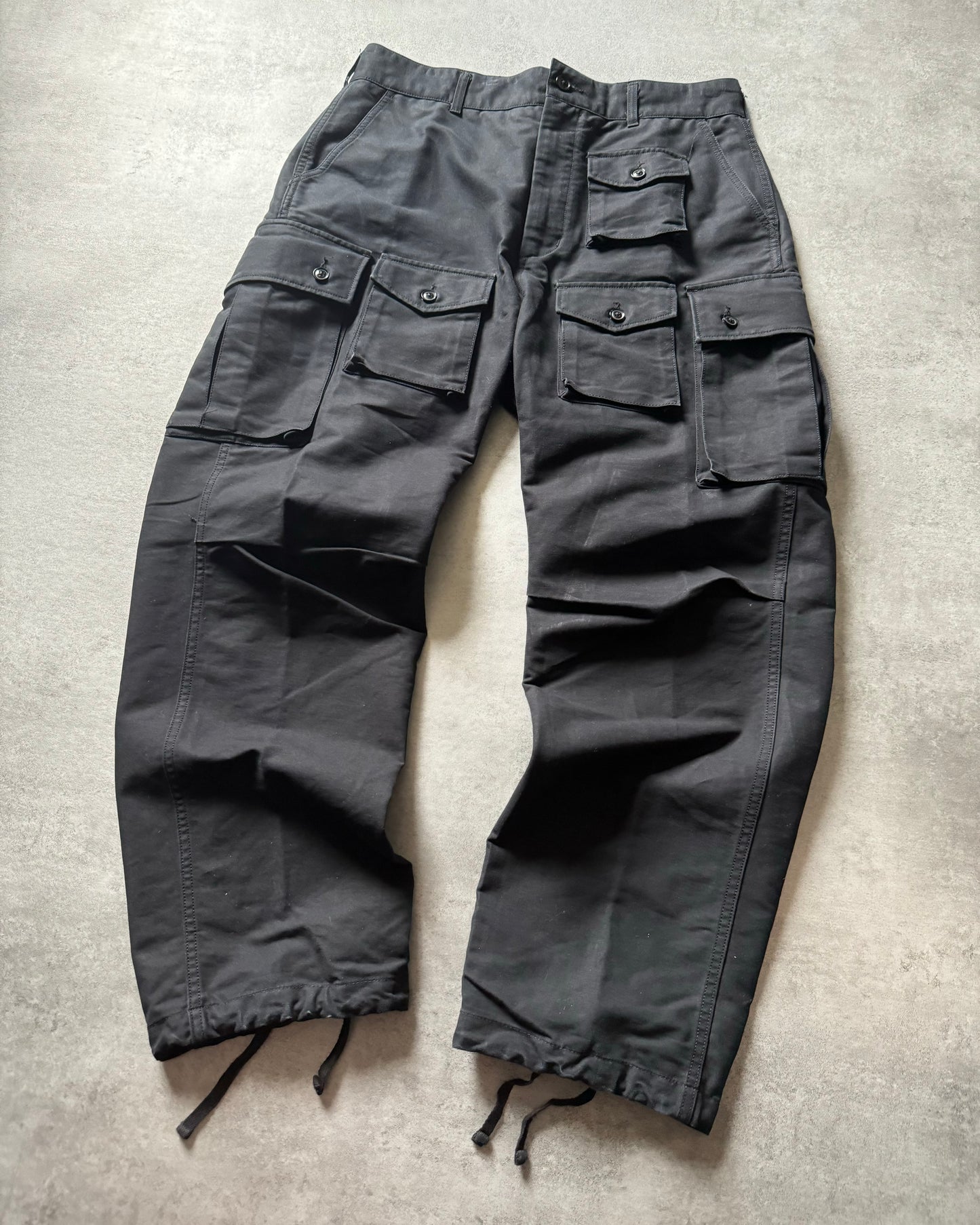 Engineered Garments Black Multi Pockets Cargo Pants (L) - 3