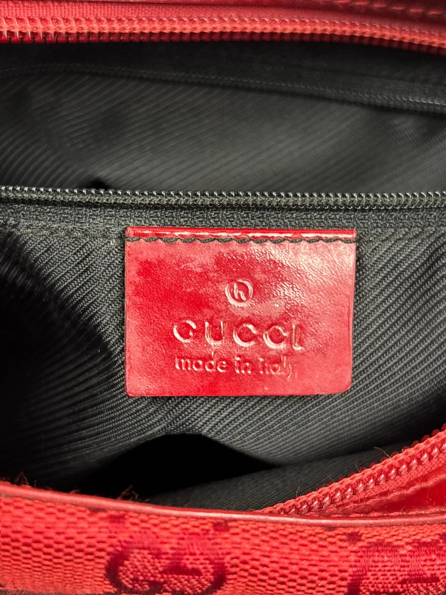 2000s Gucci Red Canvas Hobo GG Monogram Bag OCeBywsk 15