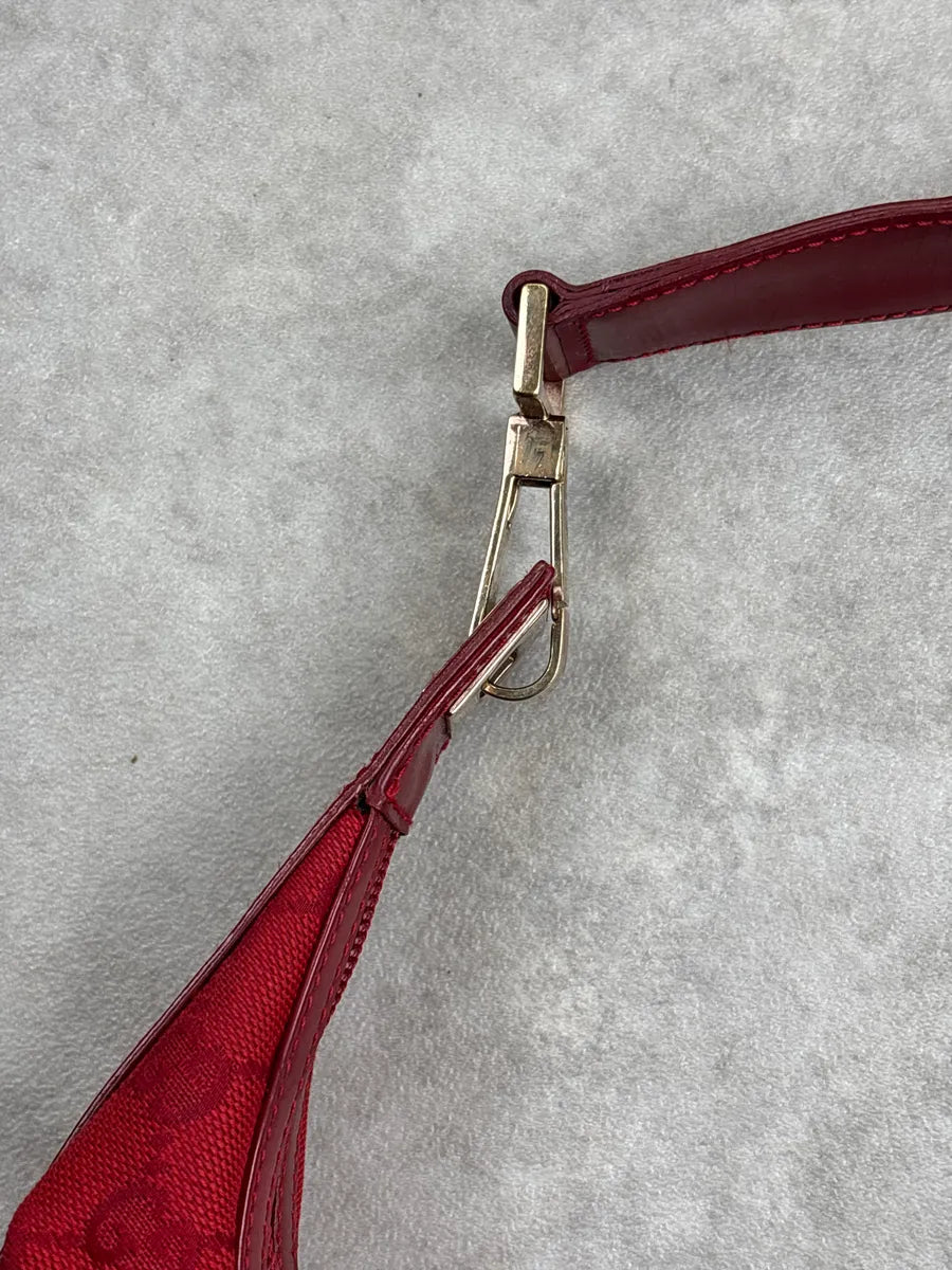 2000s Gucci Red Canvas Hobo GG Monogram Bag OCeBywsk 7