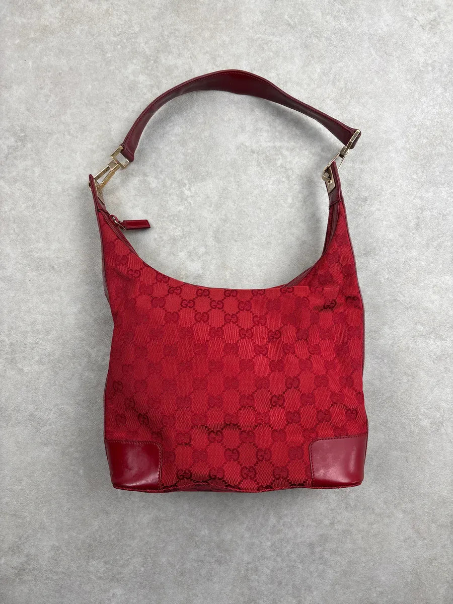 2000s Gucci Red Canvas Hobo GG Monogram Bag OCeBywsk 4