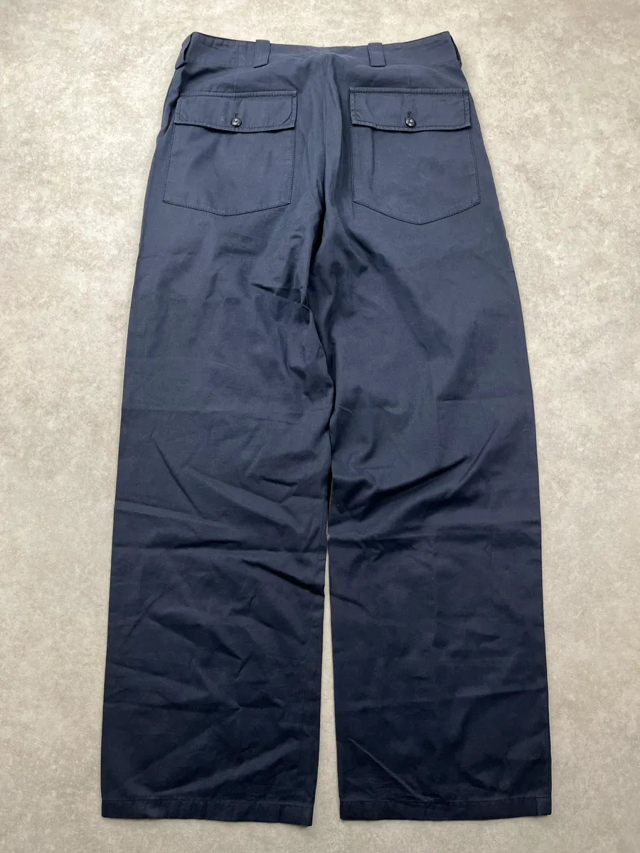 2000s Miu Miu Navy Wide Leg Patch Pocket Pants ODpWHWgH 4