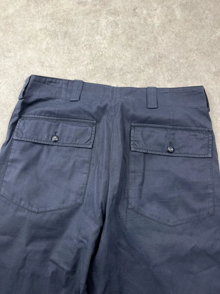 2000s Miu Miu Navy Wide Leg Patch Pocket Pants ODpWHWgH 6