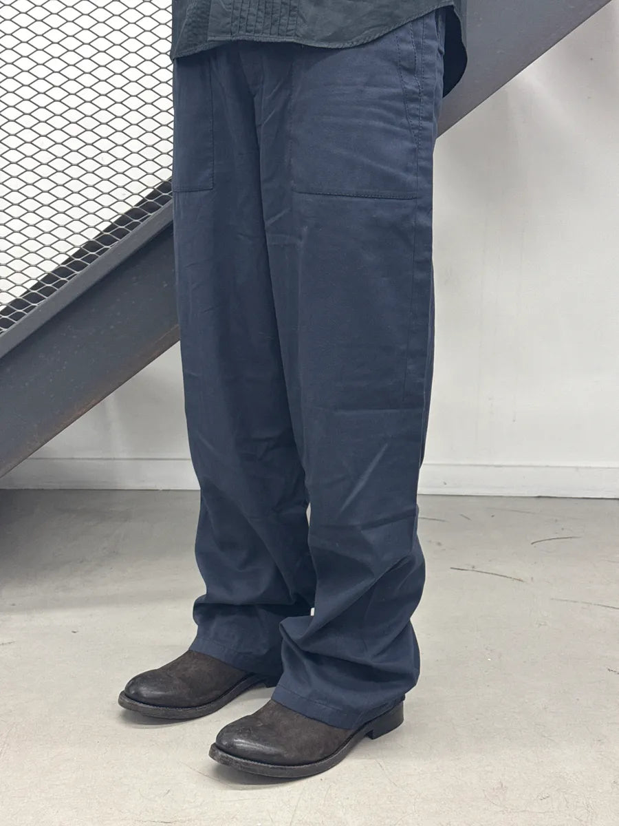 2000s Miu Miu Navy Wide Leg Patch Pocket Pants ODpWHWgH 3