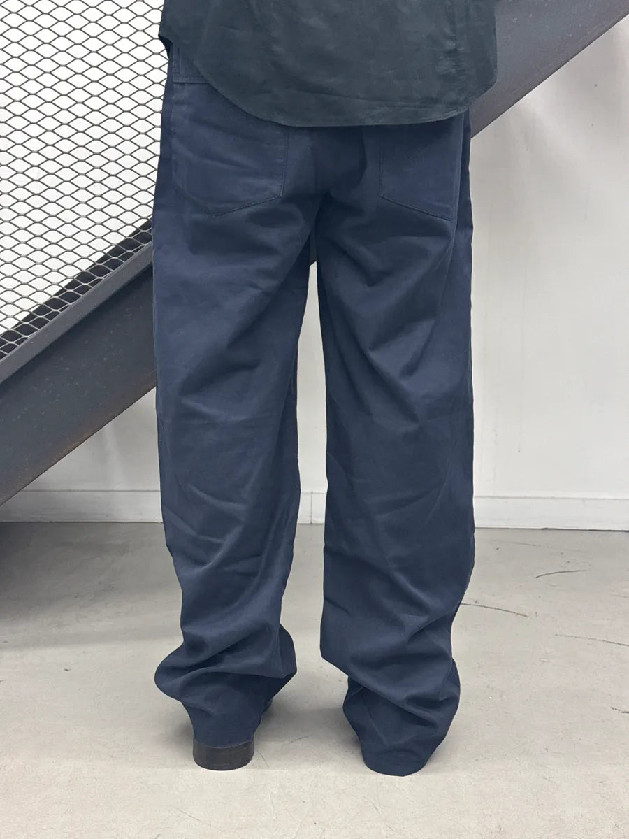2000s Miu Miu Navy Wide Leg Patch Pocket Pants ODpWHWgH 1