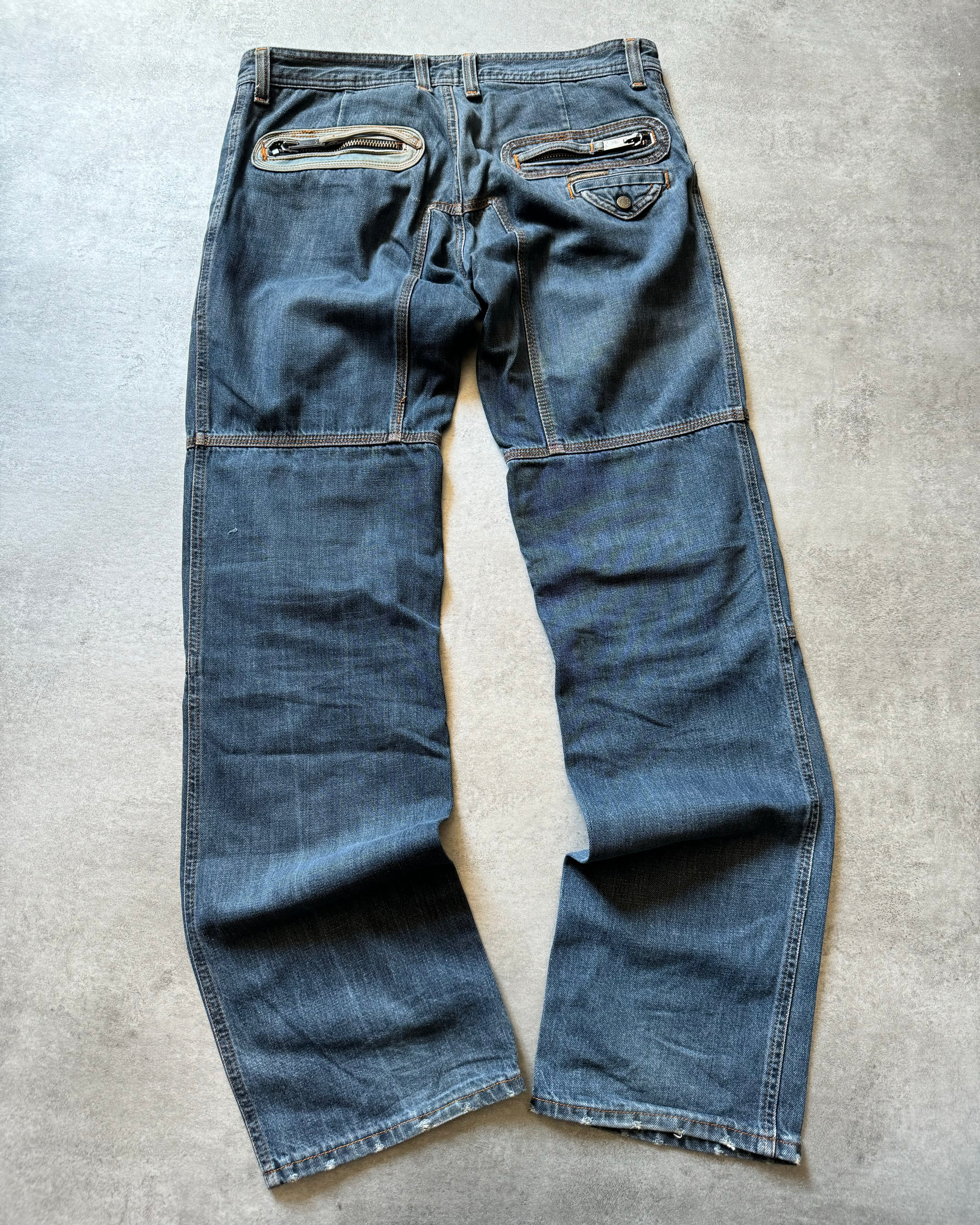 AW2004 Dolce & Gabbana Astro Denim Biker Pants  (M) - 2