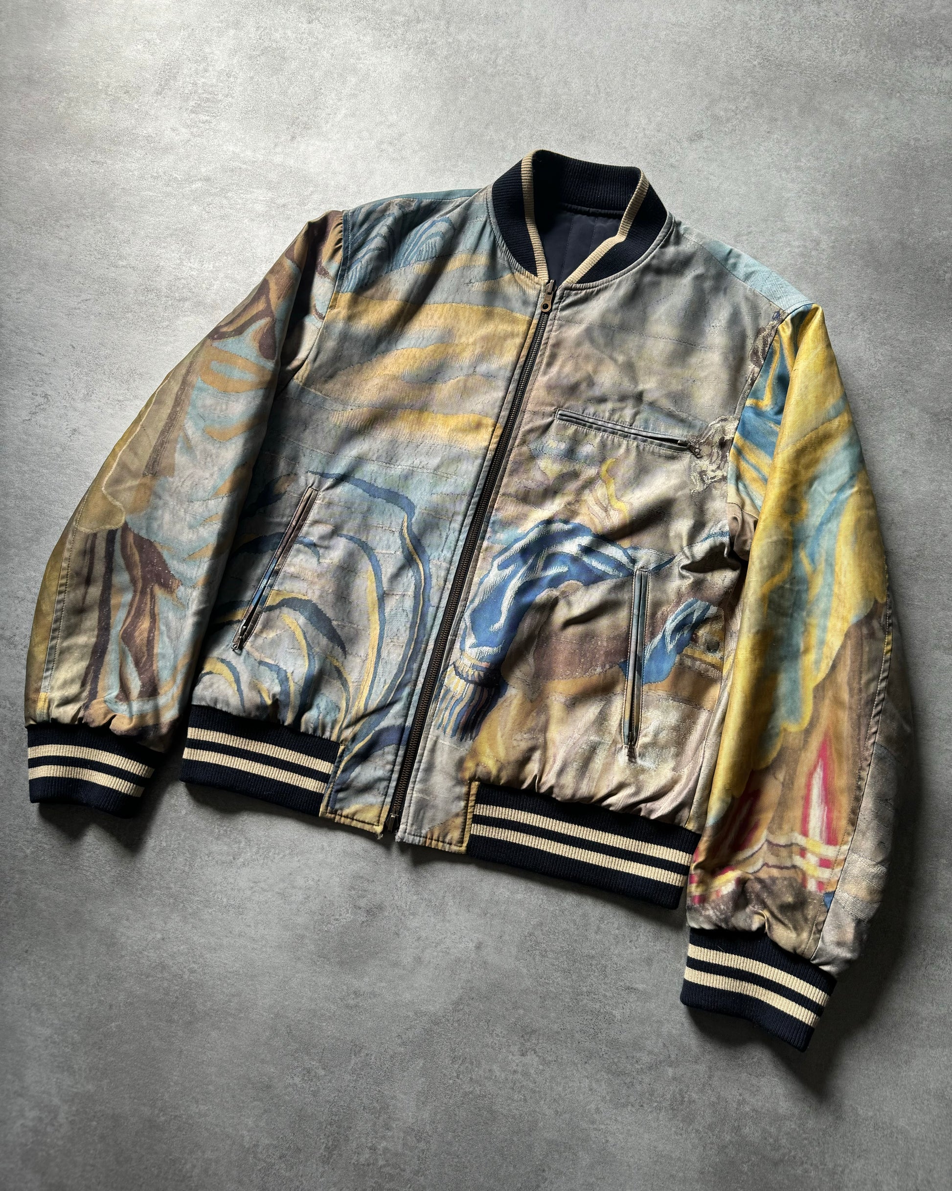 SS2017 Dries Van Noten Aqua Human Legacy Reversible Bomber Jacket  (L) - 9