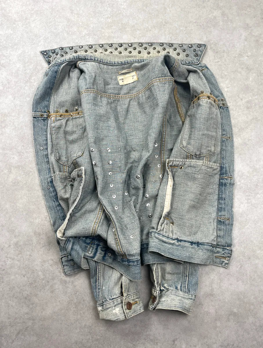 2010s Ralph Lauren Denim & Supply Light Blue Studded Distressed Jacket OITonfln 5