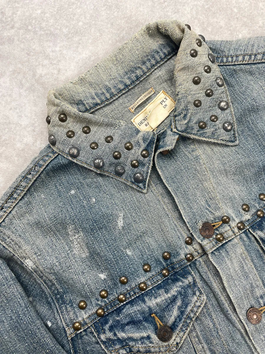 2010s Ralph Lauren Denim & Supply Light Blue Studded Distressed Jacket OITonfln 6