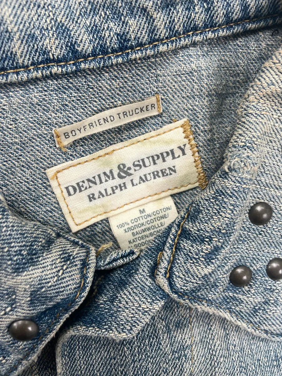 2010s Ralph Lauren Denim & Supply Light Blue Studded Distressed Jacket OITonfln 10