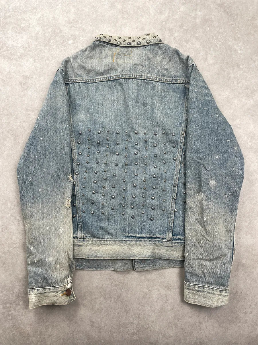 2010s Ralph Lauren Denim & Supply Light Blue Studded Distressed Jacket OITonfln 4