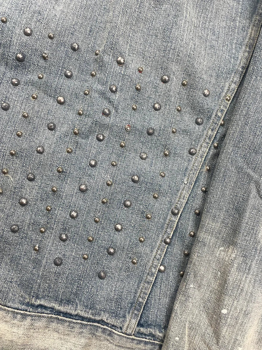 2010s Ralph Lauren Denim & Supply Light Blue Studded Distressed Jacket OITonfln 8