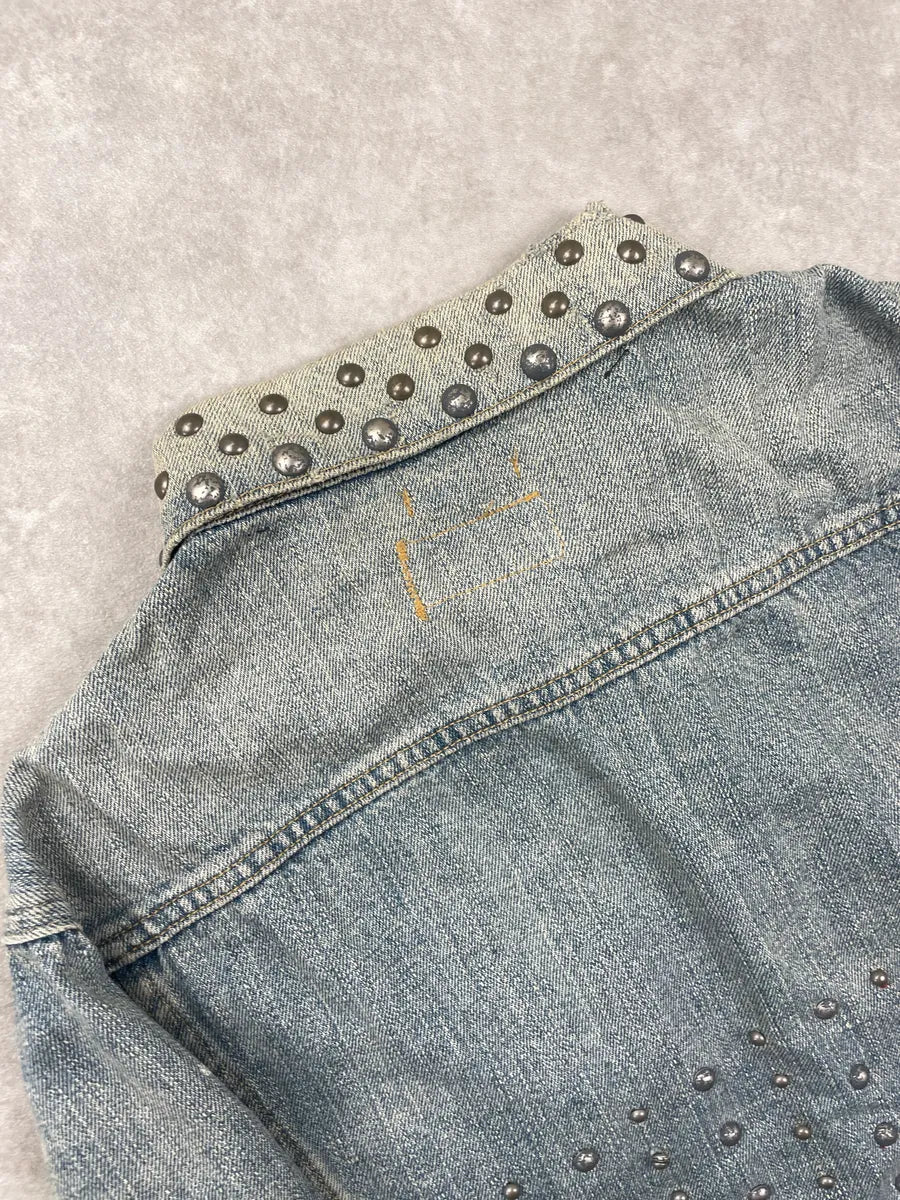 2010s Ralph Lauren Denim & Supply Light Blue Studded Distressed Jacket OITonfln 9