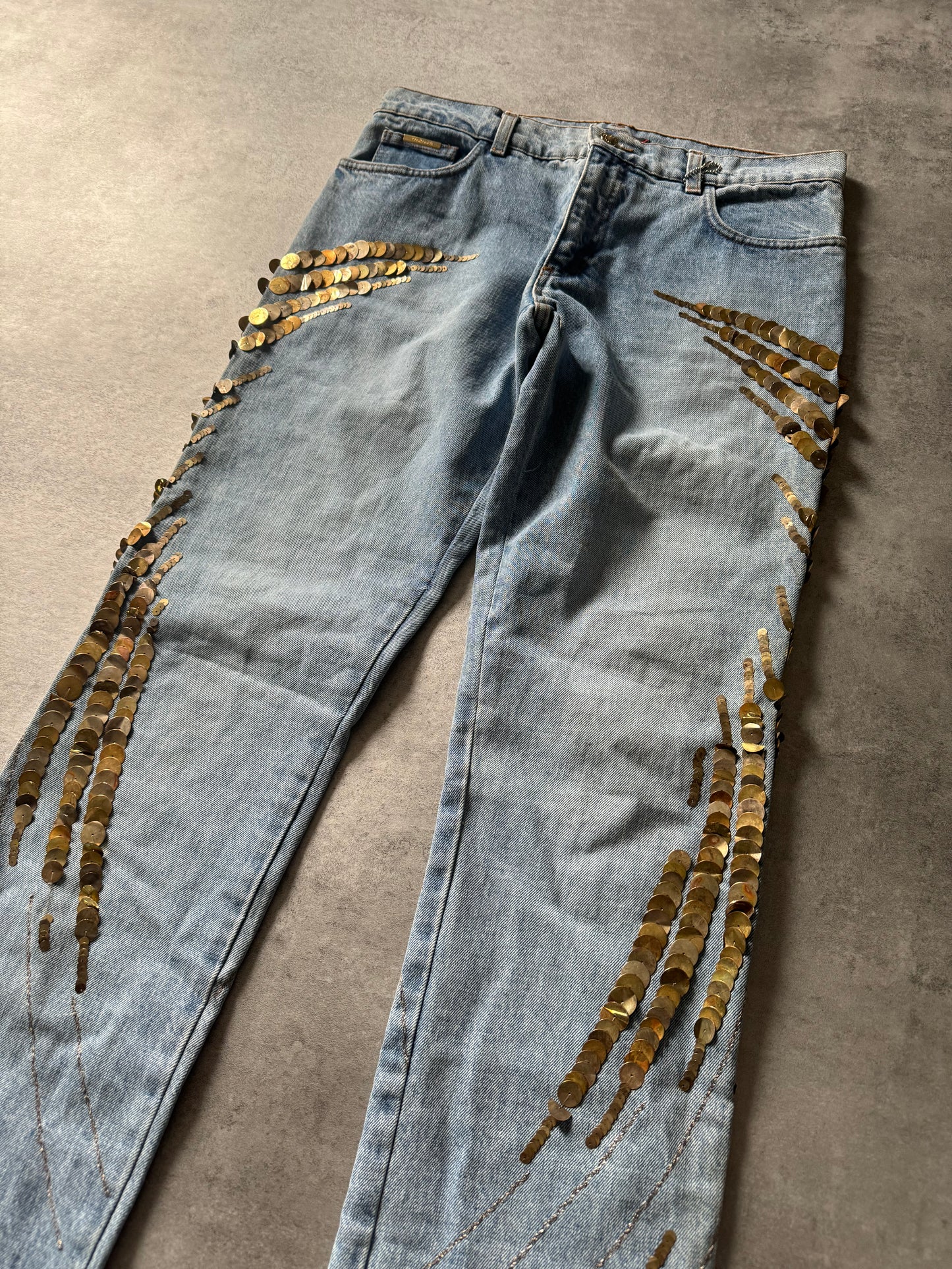 AW1998 Roberto Cavalli Sample Disco Wings Denim Jeans (M) - 8