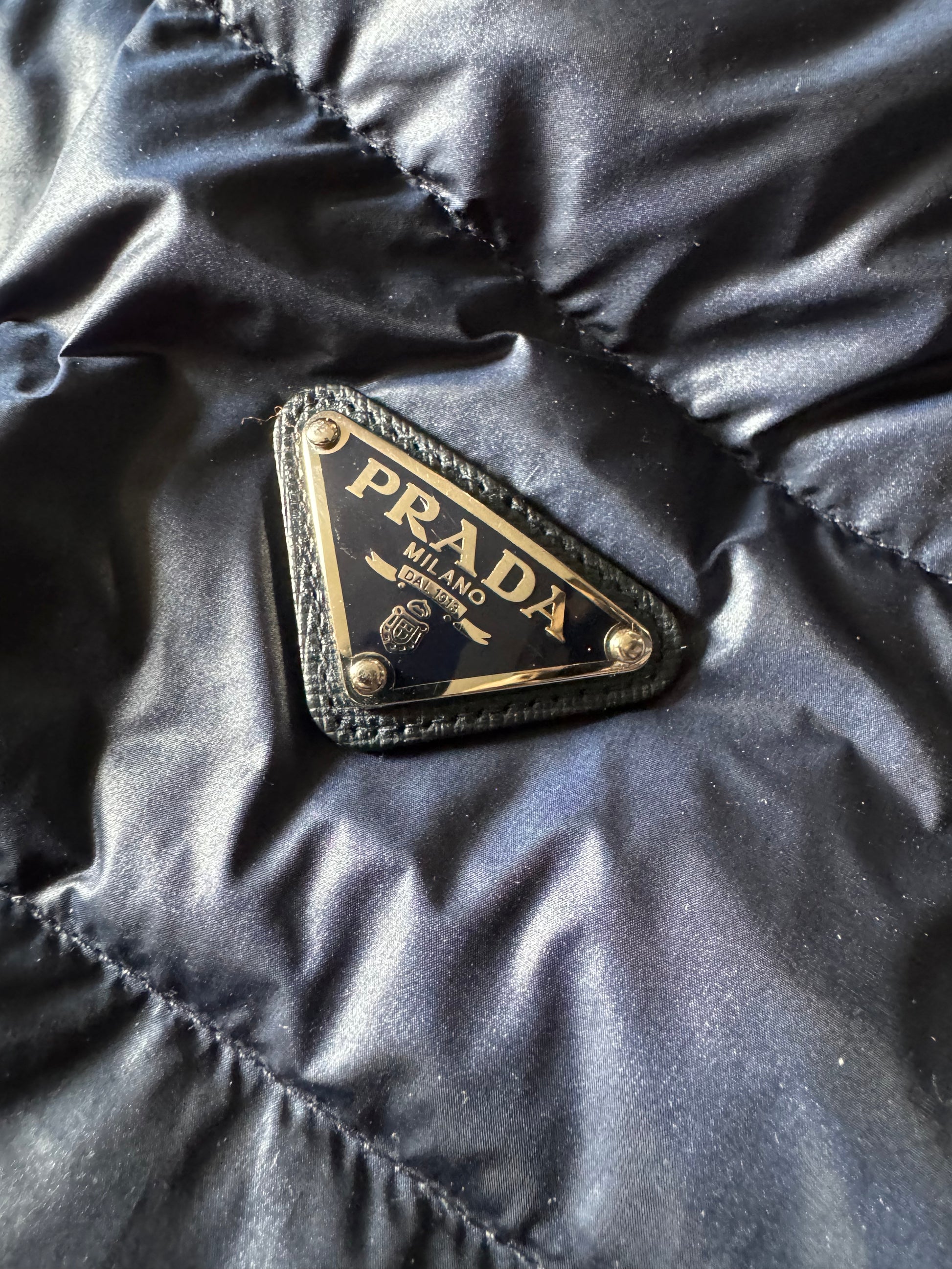 2000s Prada Nylon Navy Puffer Jacket (M) - 10