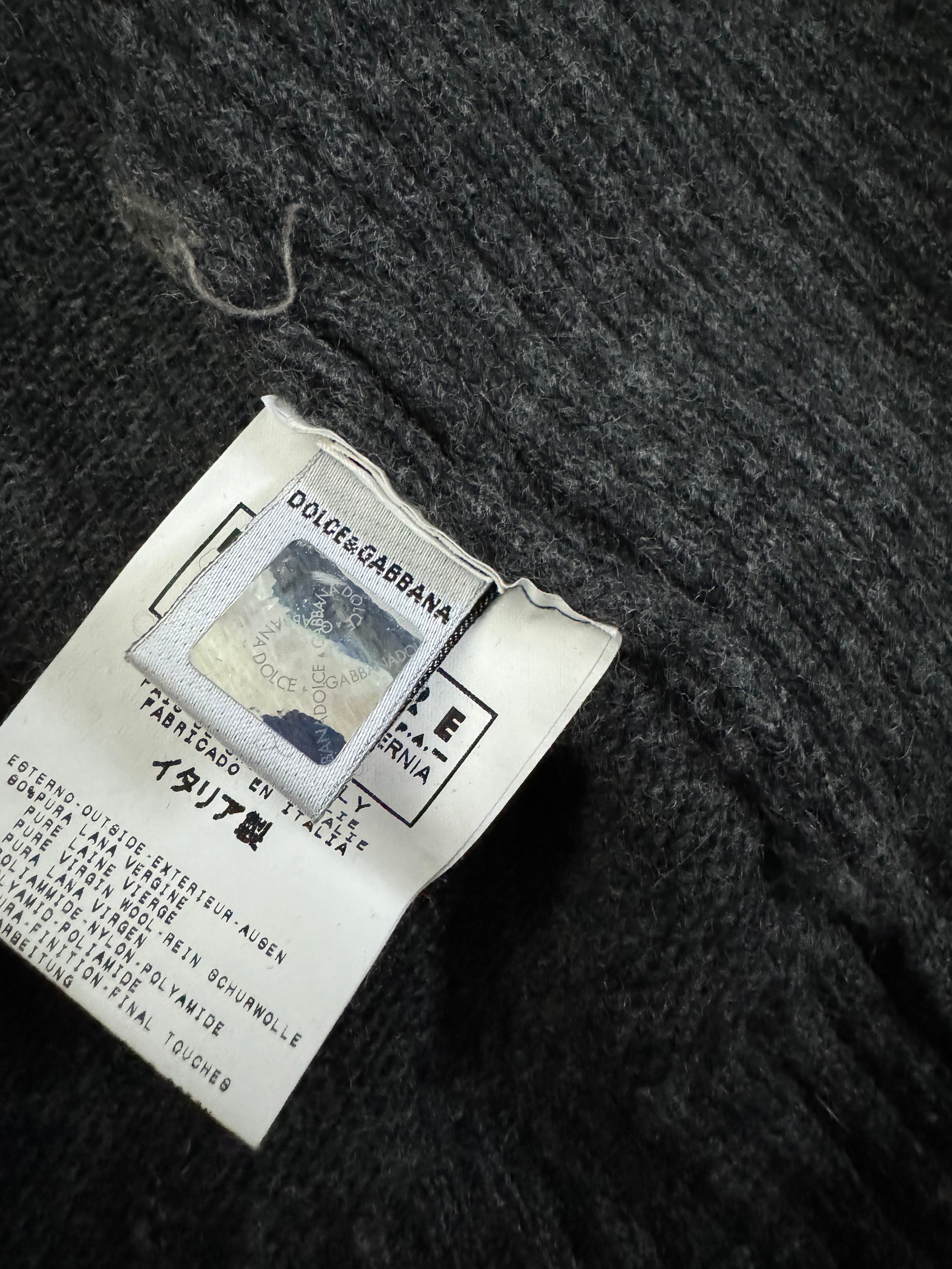 2000s Dolce & Gabbana Asymmetrical Grey Wool Zip-up (M) - 5