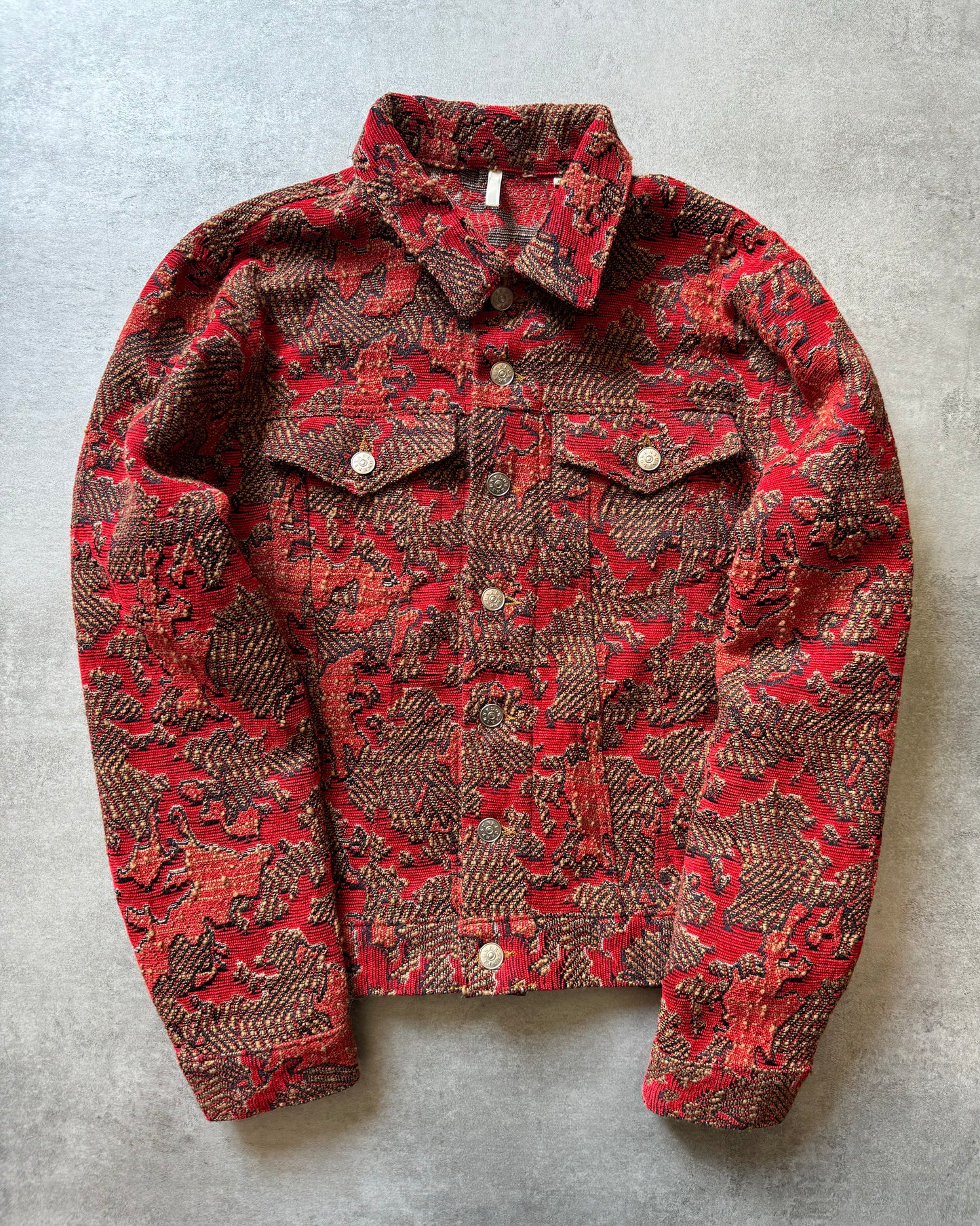 SS2020 Sunflower Red Jacquard Jacket  (L) - 5