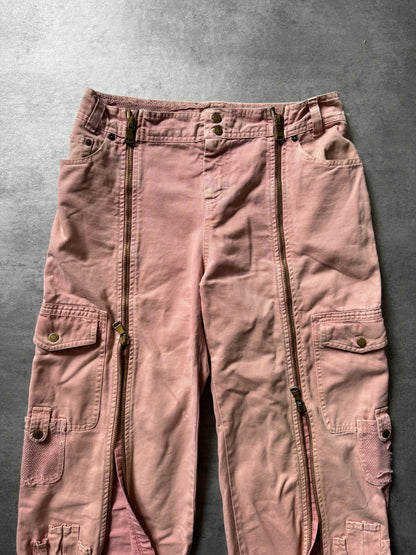 SS2003 Dolce & Gabbana Full Zip Aviator Cargo Pink Pants (M) - 8