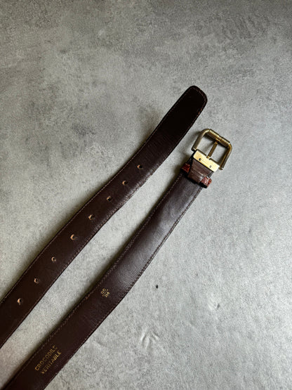 1990s Prada Brown Genuine Crocodile Leather Belt (OS) - 7