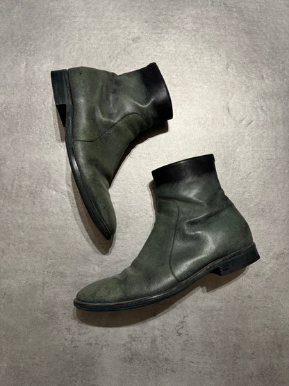 Maison Margiela Faded Slat Grey Erosion Leather Boots (43) - 7