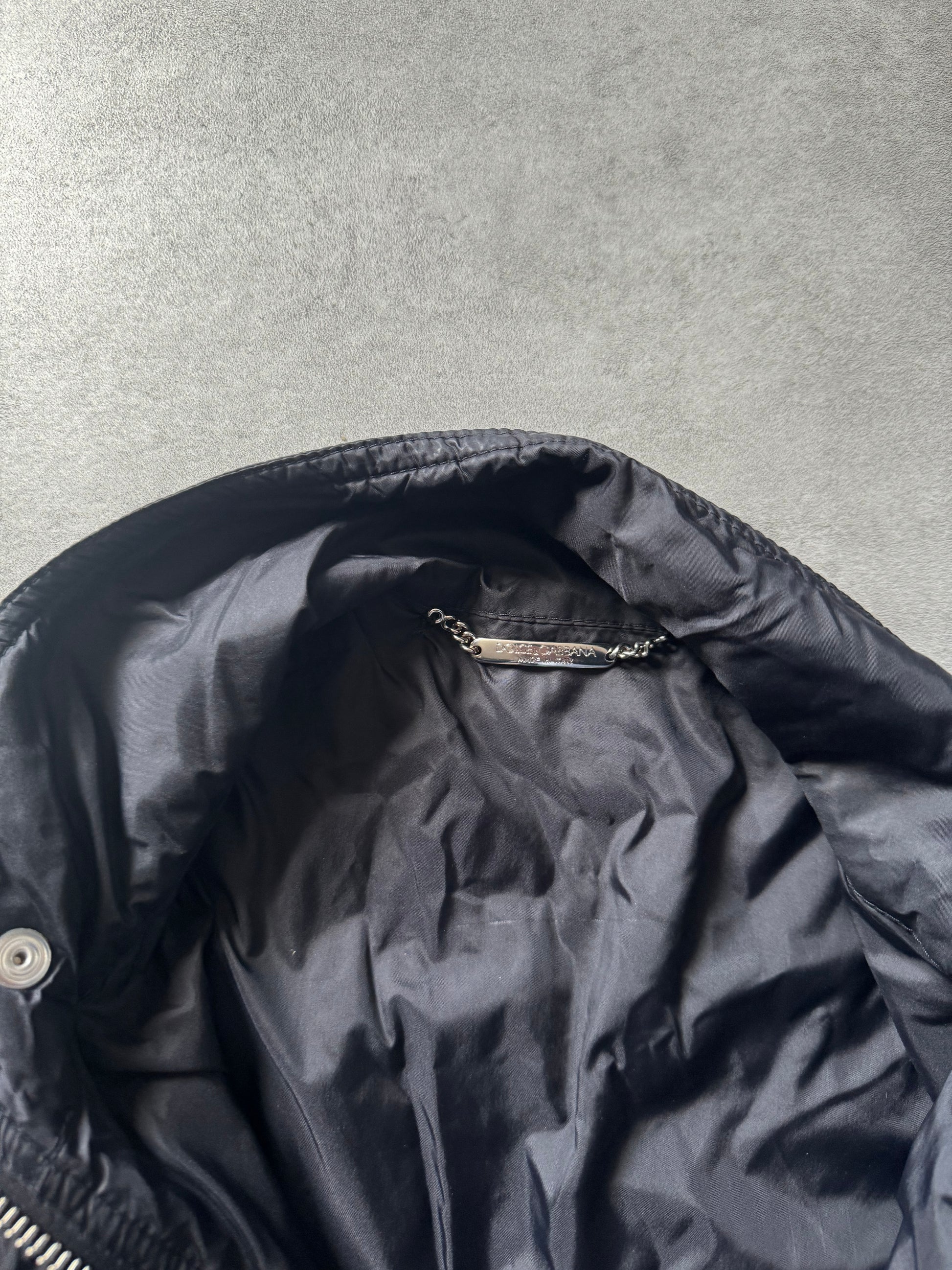 AW2003 Dolce & Gabbana Multi Zips Utility Black Puffer Jacket (M) - 8