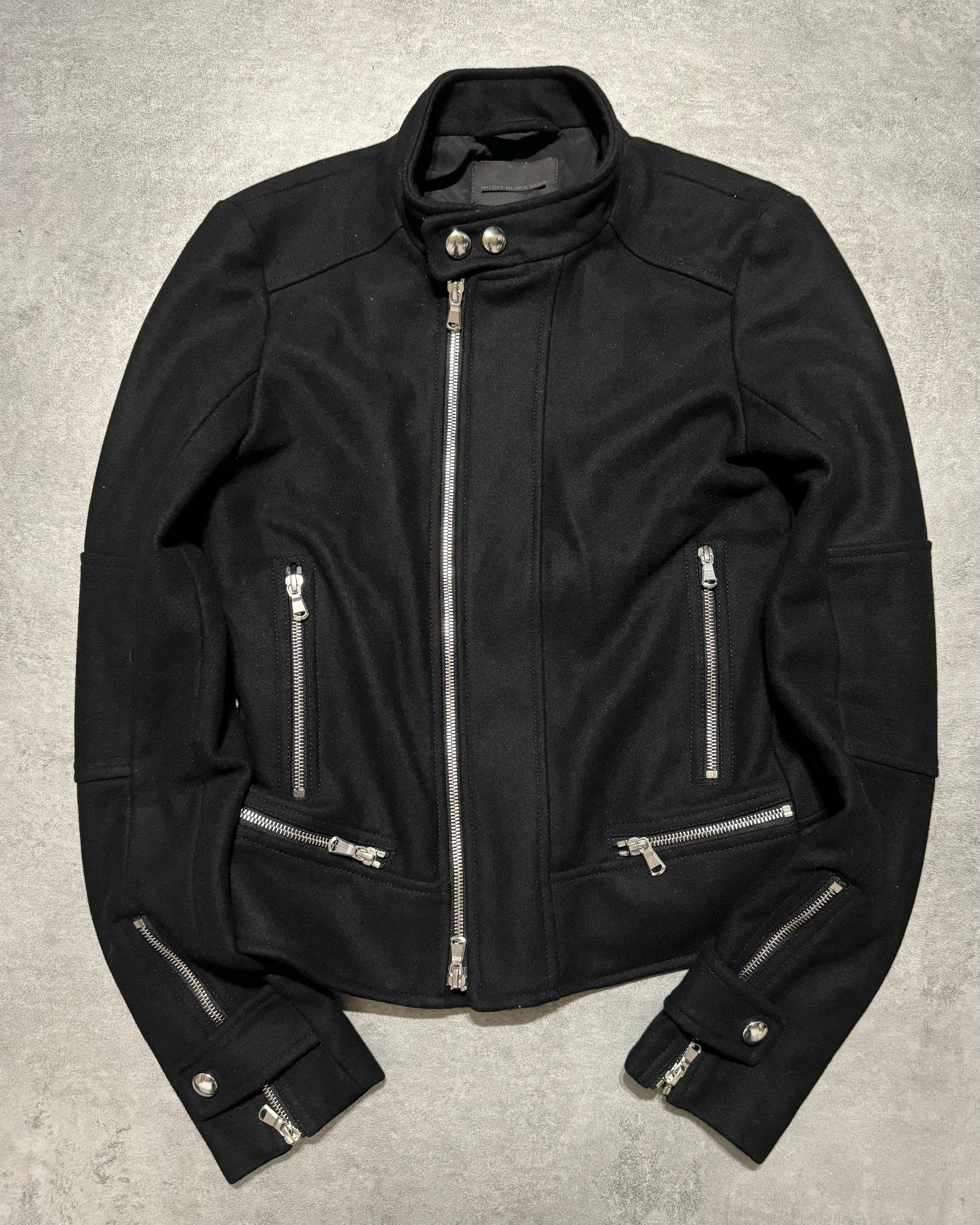 Diesel Black Gold Black Light Multi Zips Jacket (XS) - 1