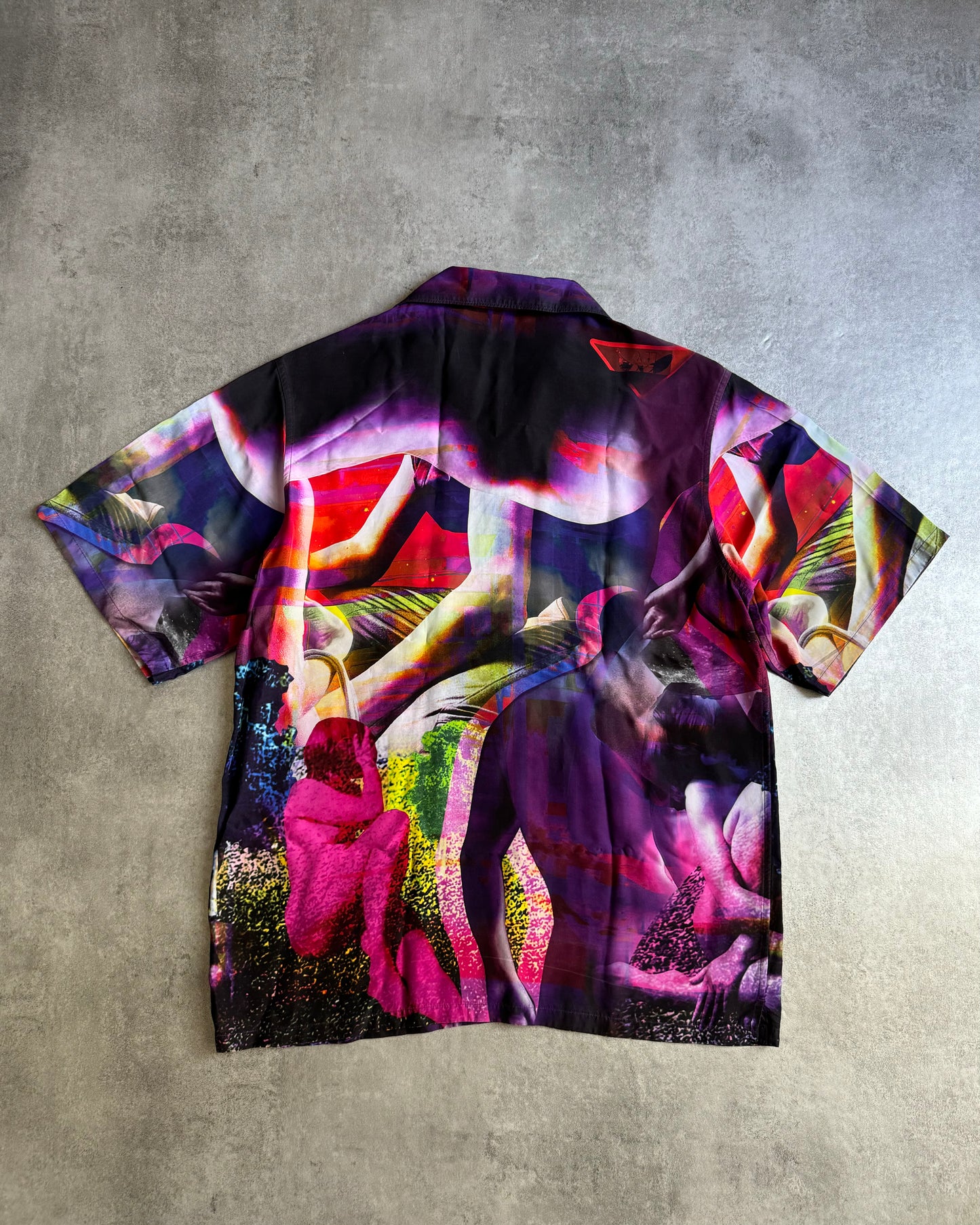 SS2019 Prada Psychedelic Amethyst Silk Bowling Shirt (L) - 2