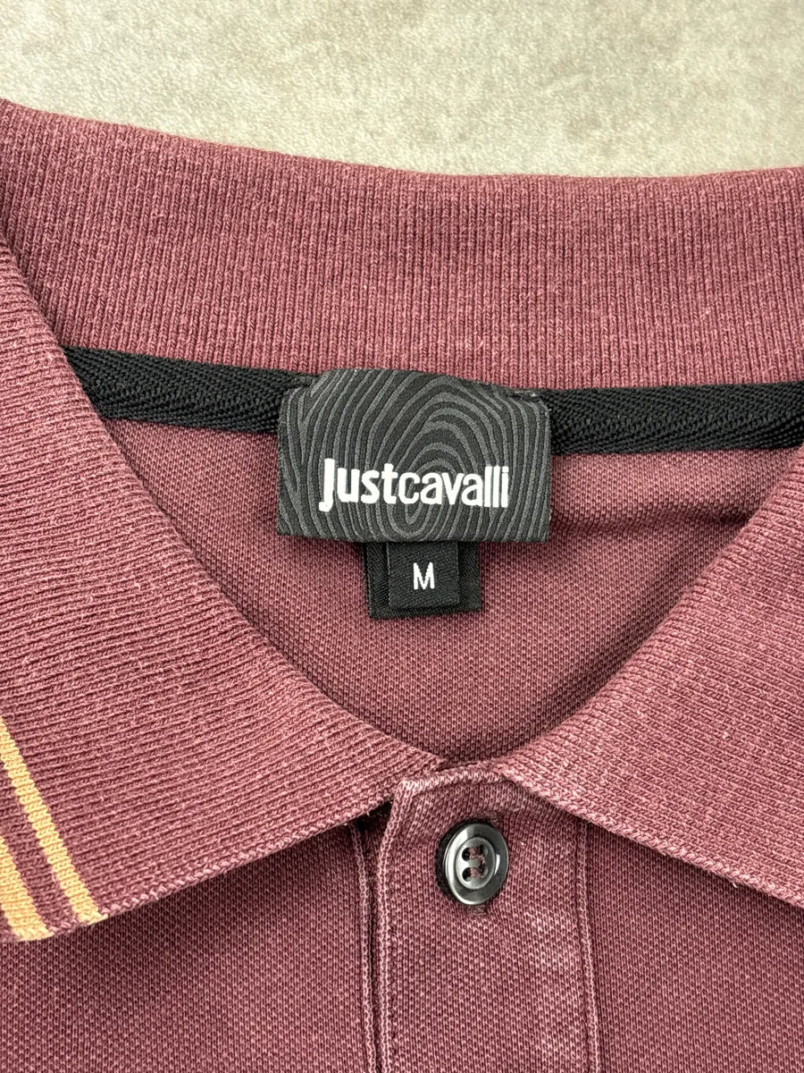 AW2017 Cavalli Burgundy Leopard Embroidered Polo OYtcKsQb 8