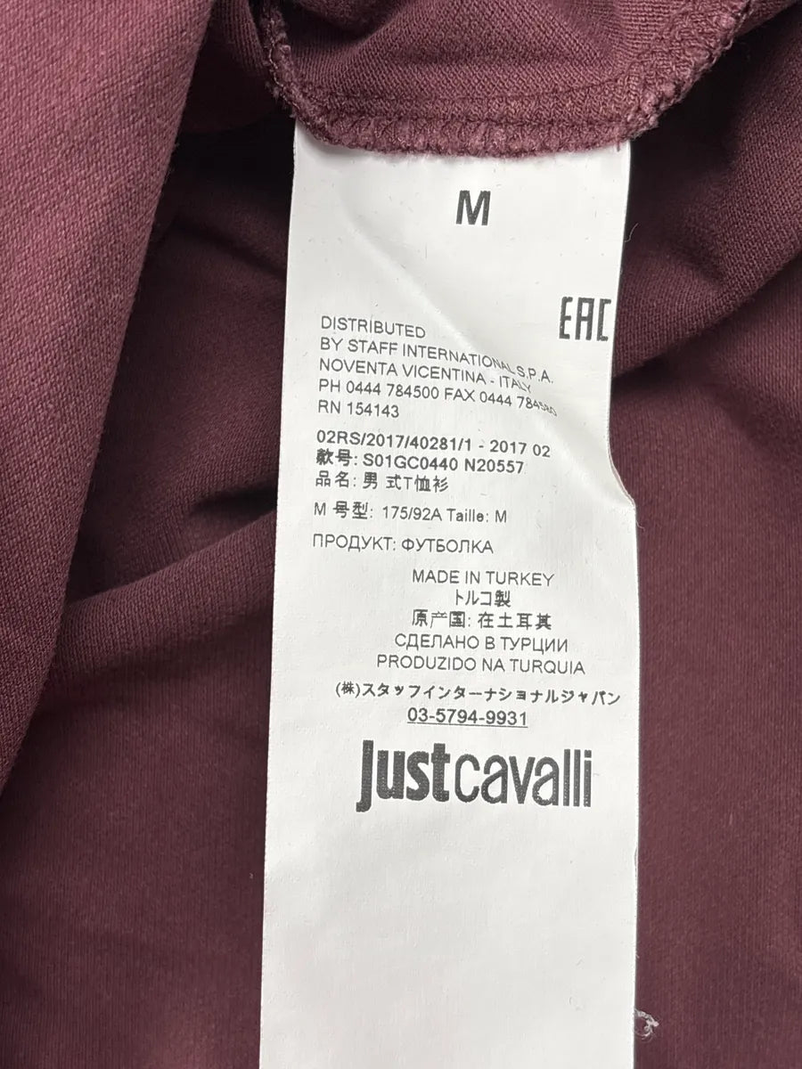 AW2017 Cavalli Burgundy Leopard Embroidered Polo OYtcKsQb 10