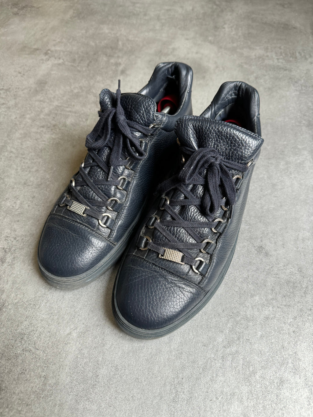 Balenciaga Arena Low Navy Leather Shoes (43) - 2