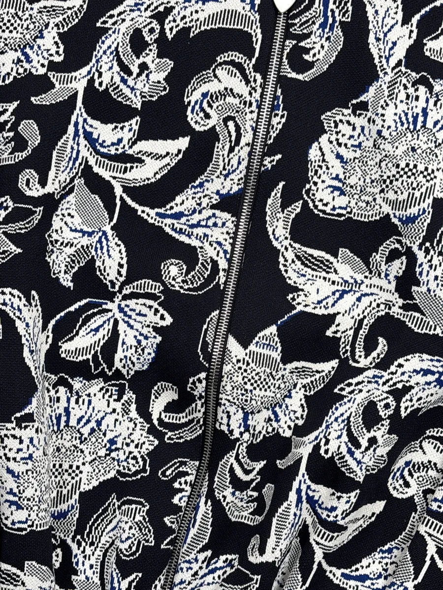 Louis Vuitton Navy Floral Jacquard Zip-Up Bomber Jacket OamMsxNT 5