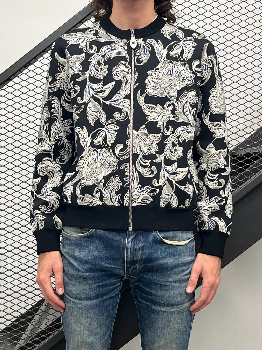 Louis Vuitton Navy Floral Jacquard Zip-Up Bomber Jacket OamMsxNT 1