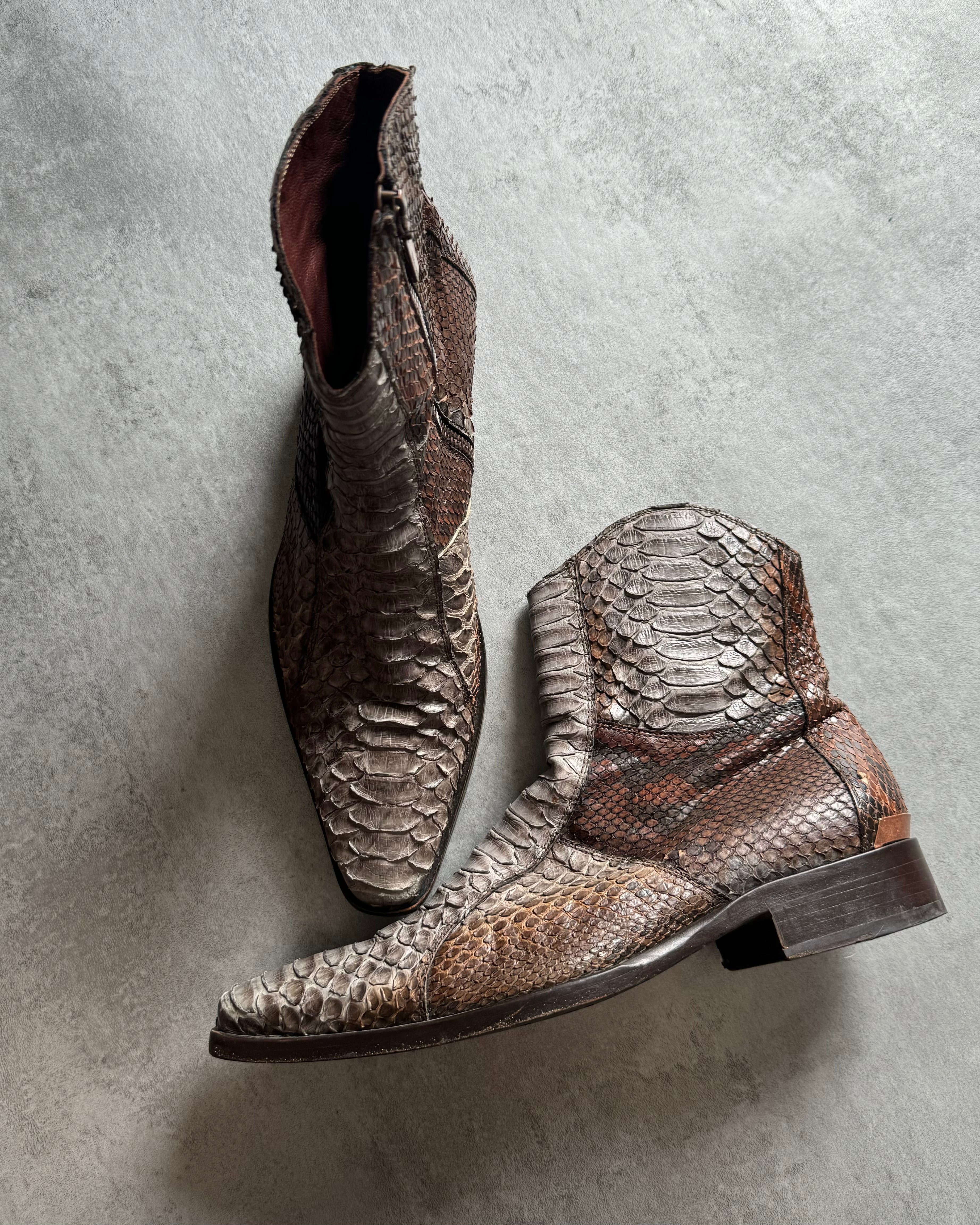 AW2003 Roberto Cavalli Python Leather Cow-Boy Boots  (42) - 8