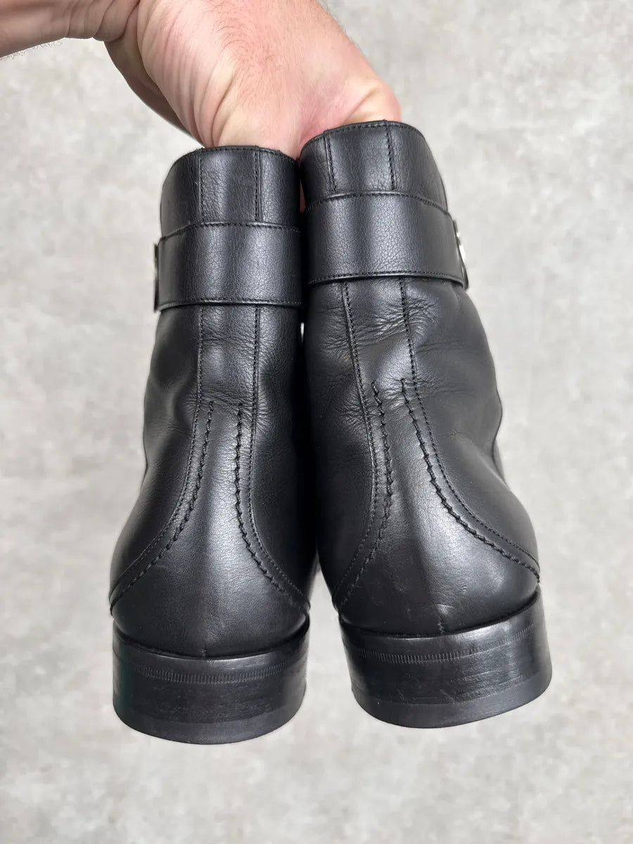 Gucci Black Leather Interlocking G Square Ankle Boots ObESYMNo 5
