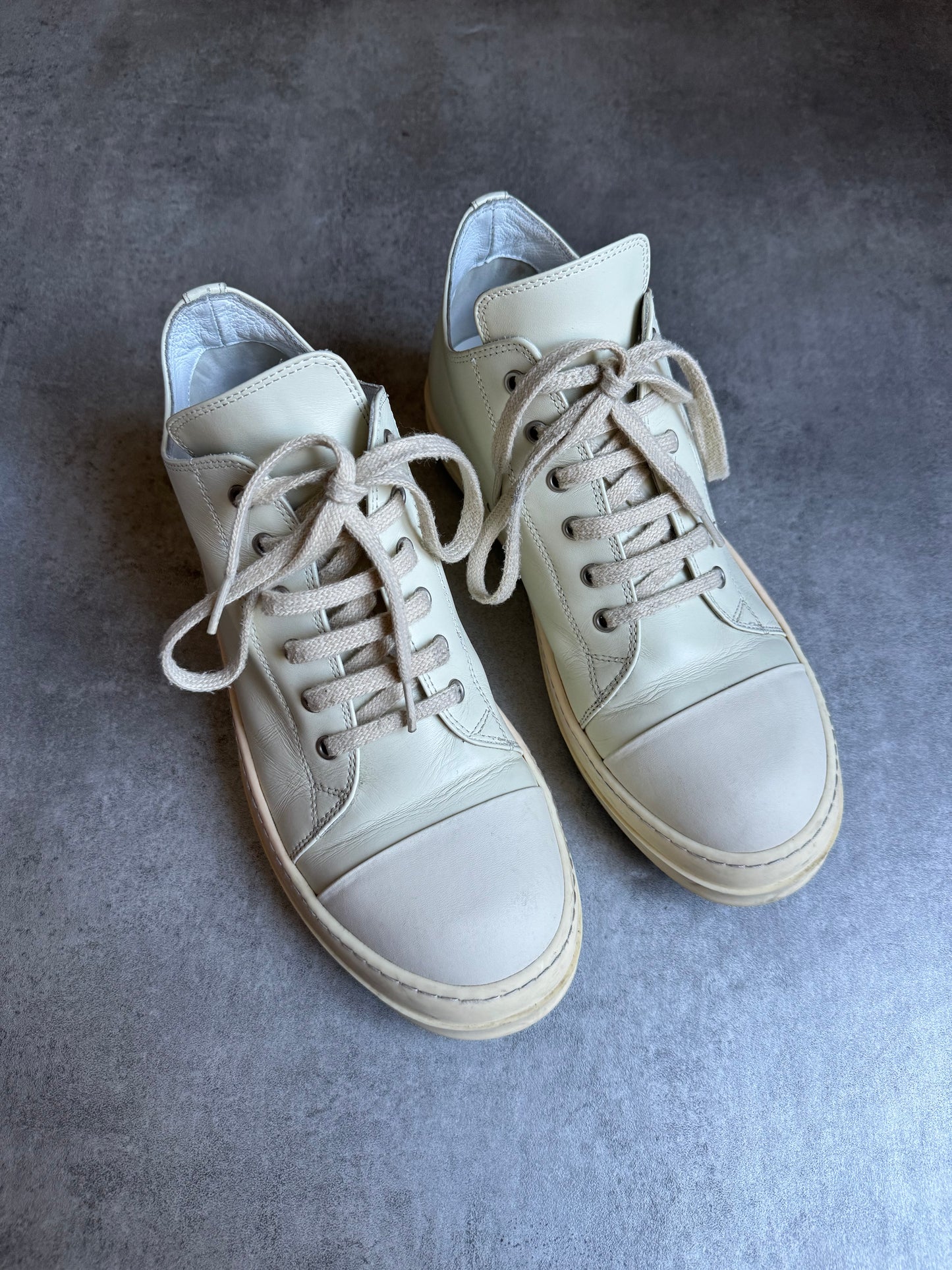 AW2021 Rick Owens Creamy Gethsemane Low-Top Leather Shoes (44,5) - 8