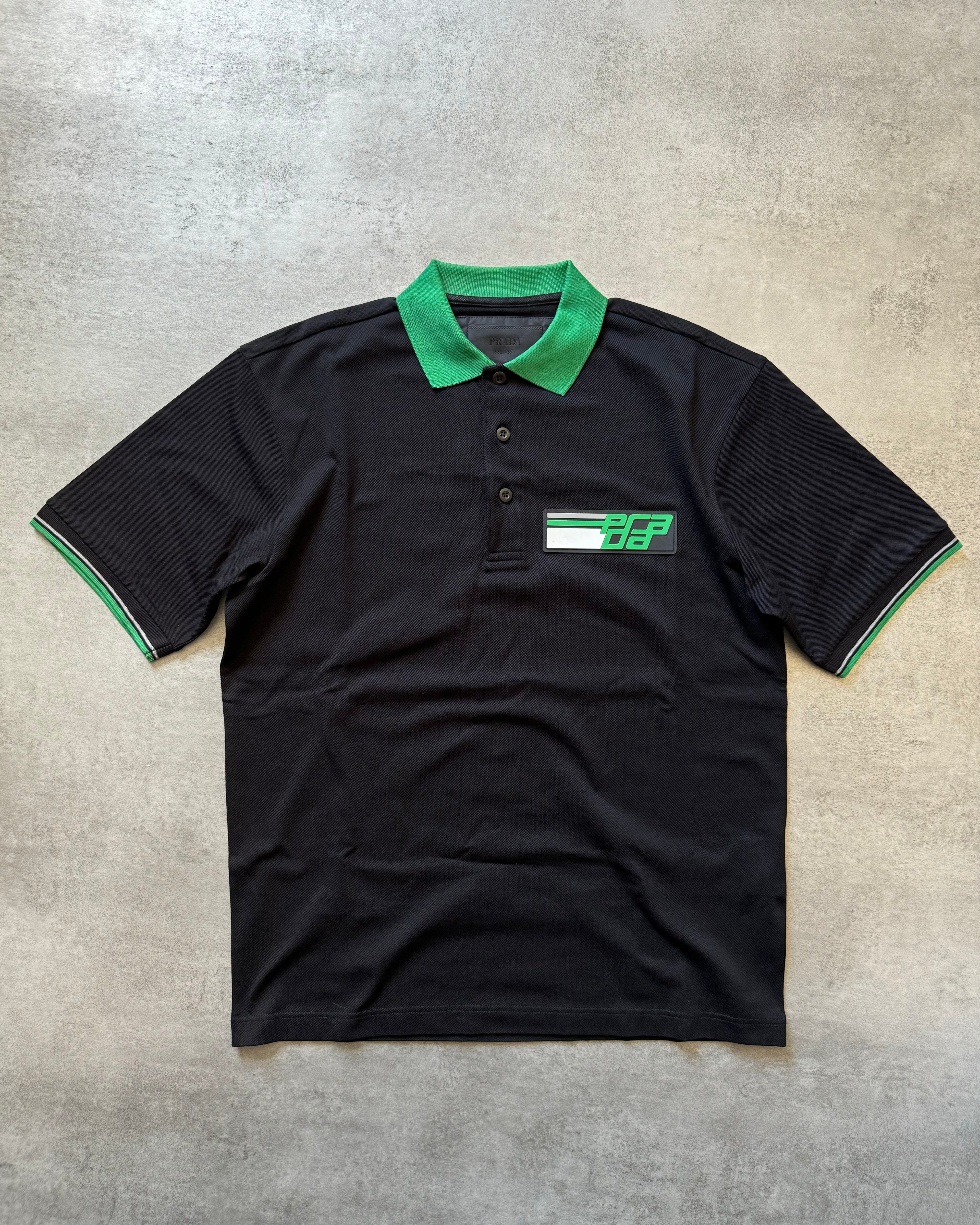 FW2018 Prada Black & Green Logo Polo (S) - 2