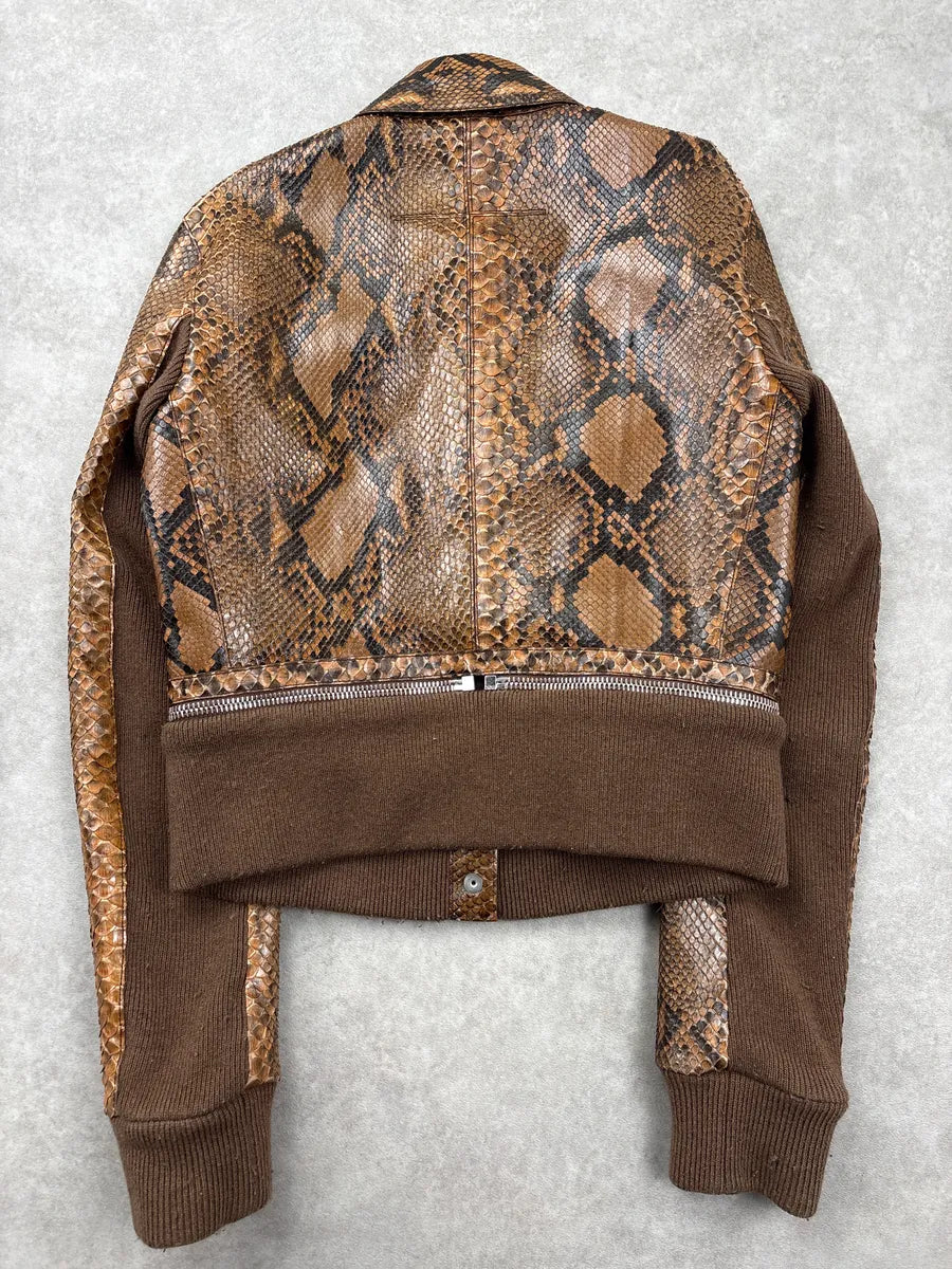 SS2010 Givenchy Brown Python Leather Zip Bomber Jacket by Riccardo Tisci OkWnzvhx 5