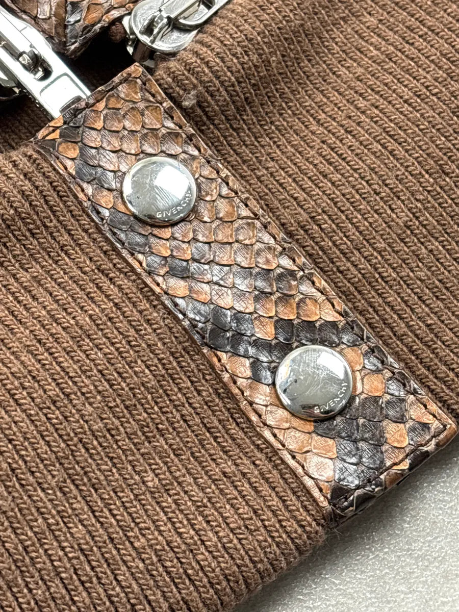 SS2010 Givenchy Brown Python Leather Zip Bomber Jacket by Riccardo Tisci OkWnzvhx 10