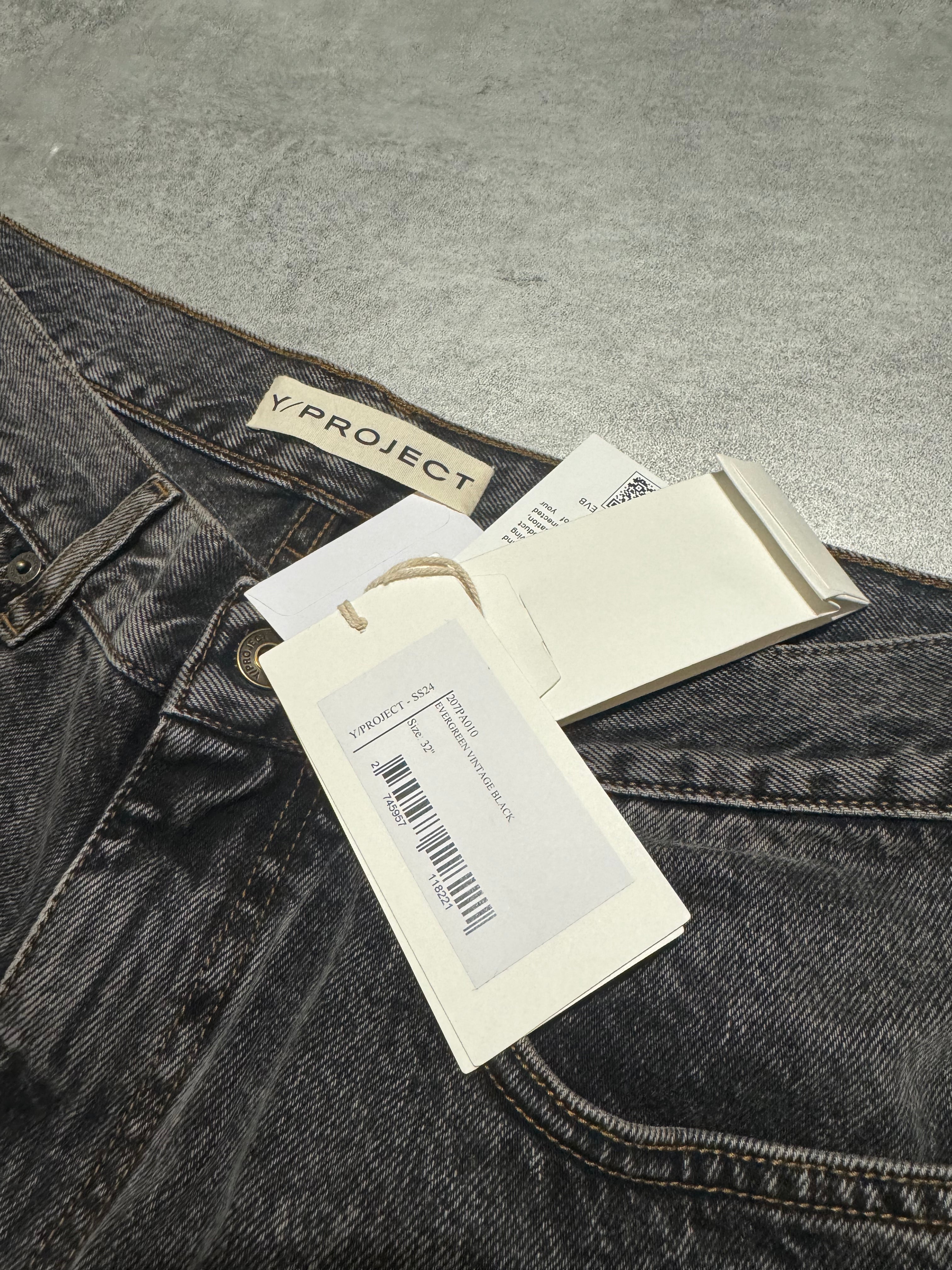 SS2024 Y/Project Maxi Cavalier Denim Grey Astro Pants (M) - 7