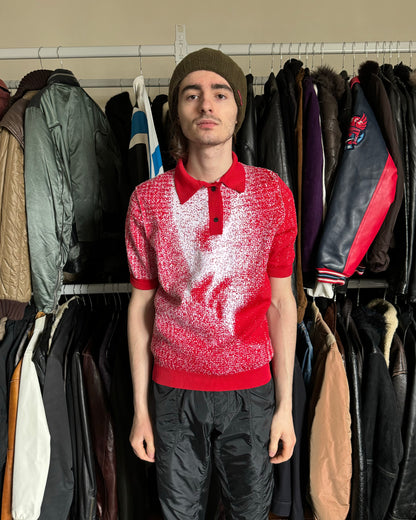 SS2017 Maison Margiela Pixelized Red Human Polo Shirt (S) - 3