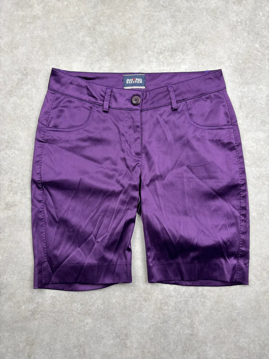 SS2009 Jean Paul Gaultier Purple Satin Bermuda Shorts OmySjDzZ 3