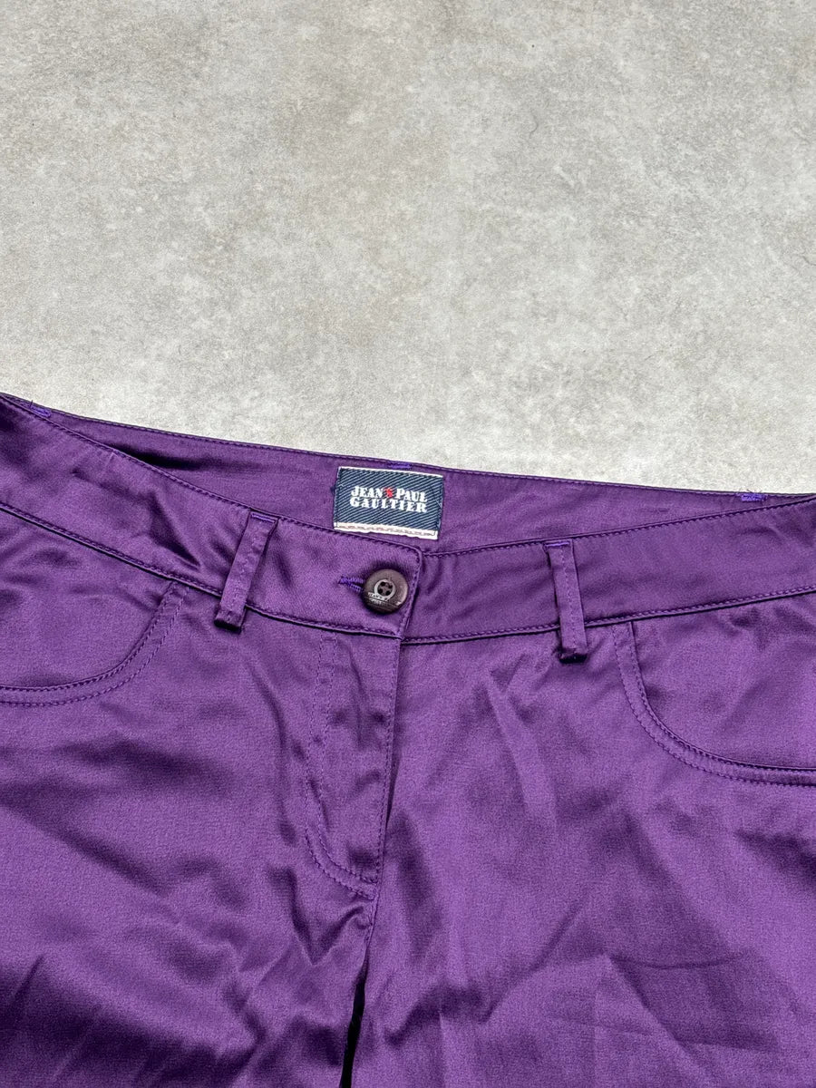 SS2009 Jean Paul Gaultier Purple Satin Bermuda Shorts OmySjDzZ 6