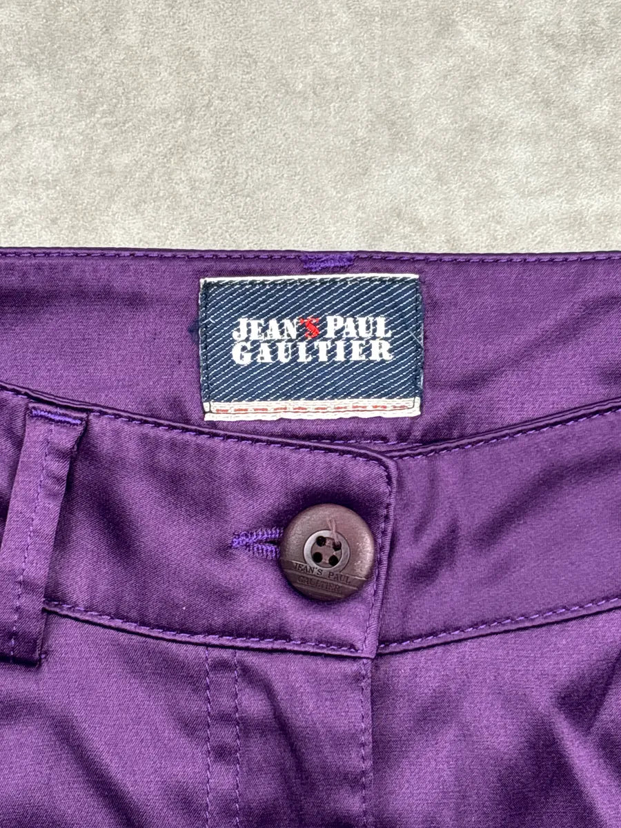 SS2009 Jean Paul Gaultier Purple Satin Bermuda Shorts OmySjDzZ 7